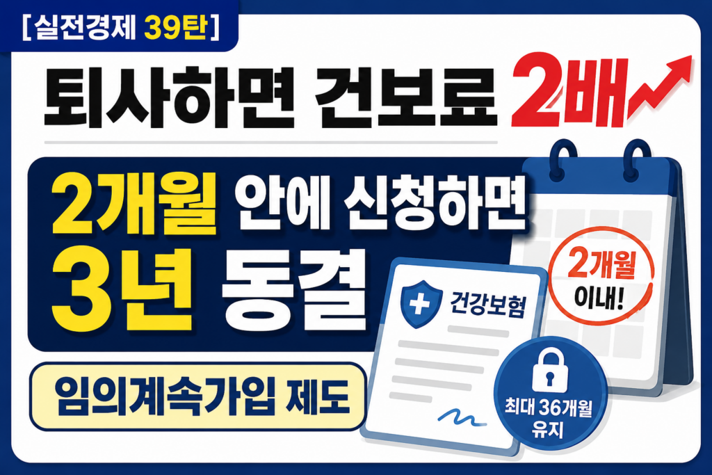 임의계속가입 으로 퇴사 후 건강보험료를 유지하는 방법 안내